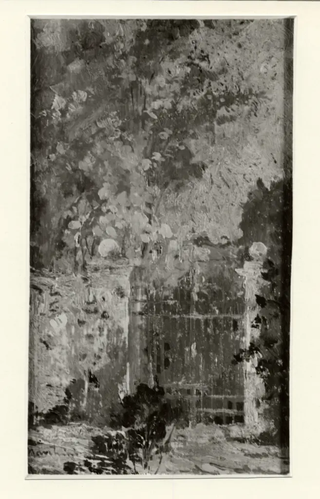 Anonimo , Marchini, Giovanni - sec. XX - Cancello rosso , fronte