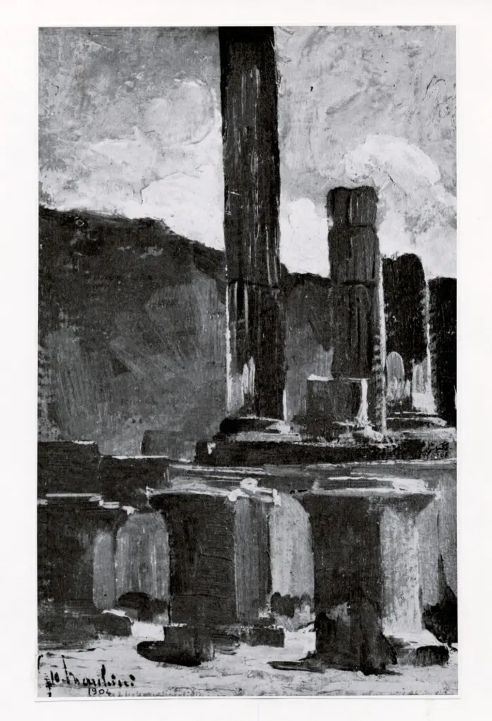 Anonimo , Marchini, Giovanni - sec. XX - Ruderi , fronte