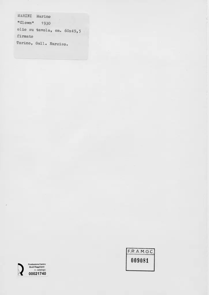 Anonimo , Marini, Marino - sec. XX - Clown , retro