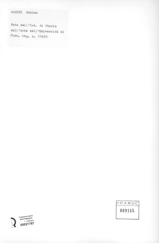 Universit&agrave; di Pisa. Dipartimento di Storia delle Arti , retro