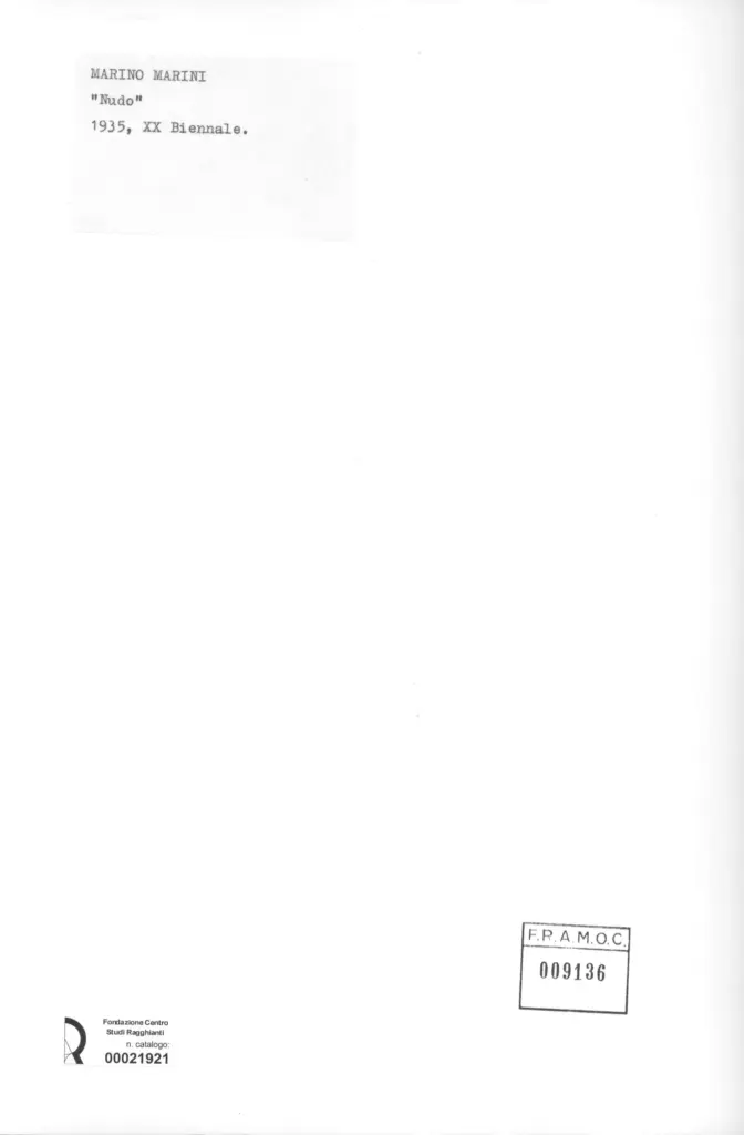 Anonimo , Marini, Marino - sec. XX - Nudo , retro