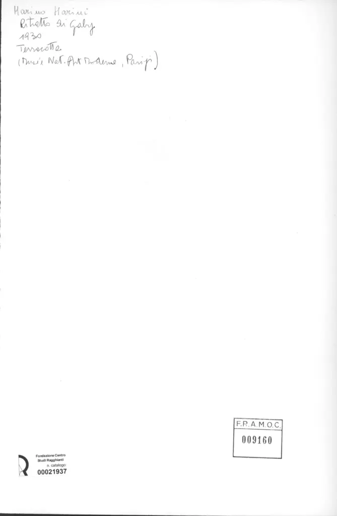 Anonimo , Marini, Marino - sec. XX - Ritratto di Gaby , retro