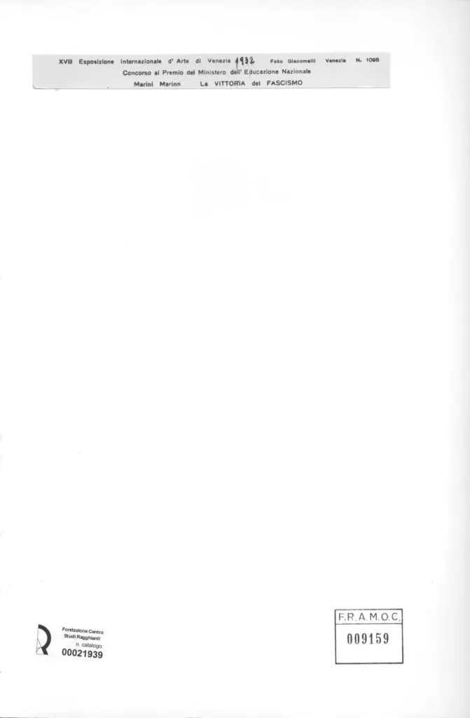 Giacomelli , Marini, Marino - sec. XX - La vittoria del fascismo , retro
