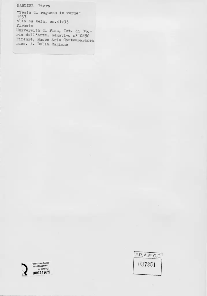 Universit&agrave; di Pisa. Dipartimento di Storia delle Arti , Martina, Piero , retro