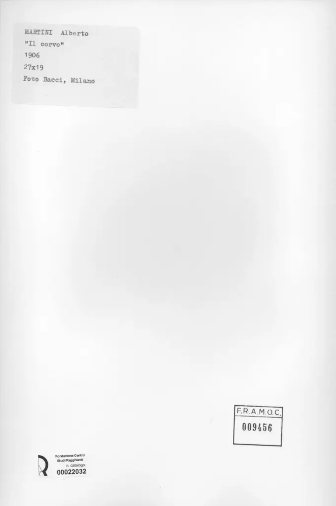 Bacci, Attilio , Martini, Alberto - sec. XX - Il corvo , retro