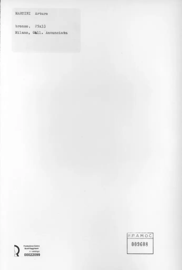 Anonimo , Martini, Arturo - sec. XX - Figura di donna , retro