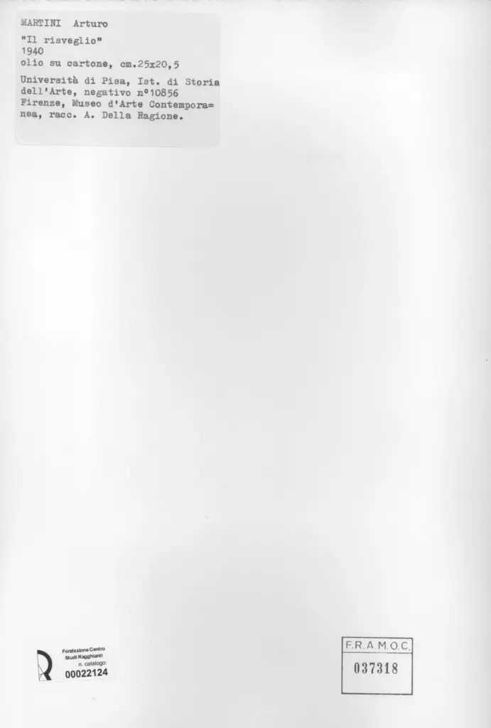 Universit&agrave; di Pisa. Dipartimento di Storia delle Arti , Martini, Arturo - sec. XX , retro
