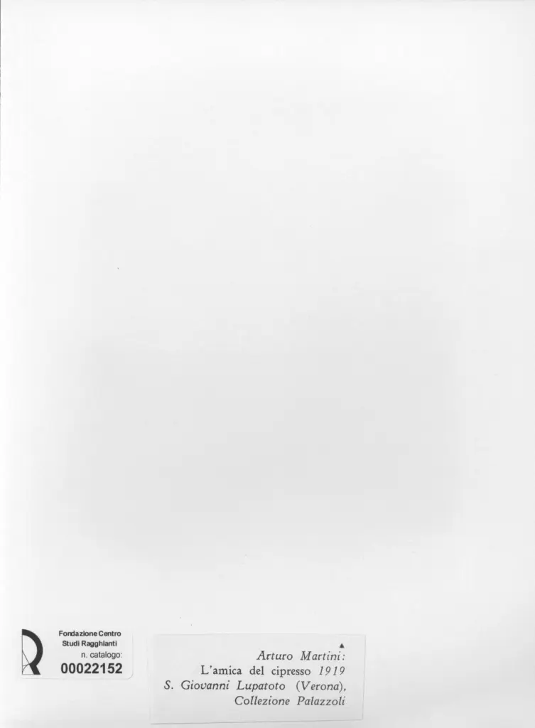 Anonimo , Martini, Arturo - sec. XX - L'amica del cipresso , retro