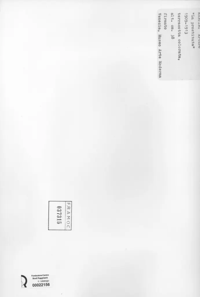 Anonimo , Martini, Arturo - sec. XX - La prostituta , retro