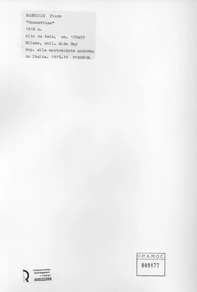Anonimo , Marussig, Pietro - sec. XX - Concertino , retro
