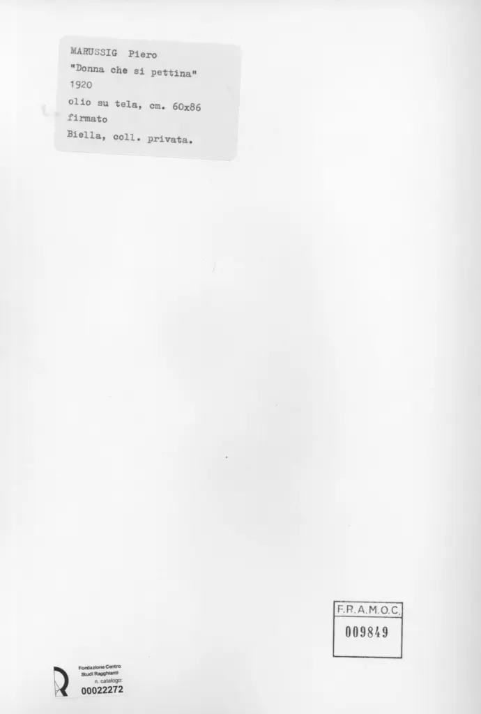 Anonimo , Marussig, Piero - sec. XX - , retro
