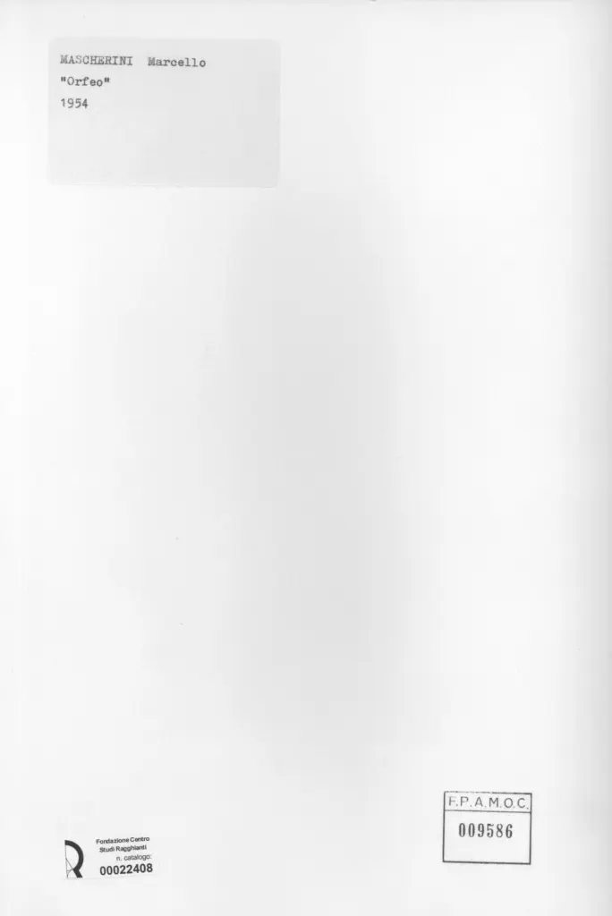 Anonimo , Mascherini, Marcello - sec. XX - Orfeo , retro