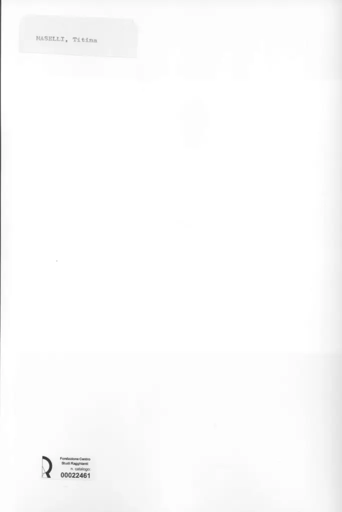 Anonimo , Maselli, Titina - sec. XX - Ritratto , retro