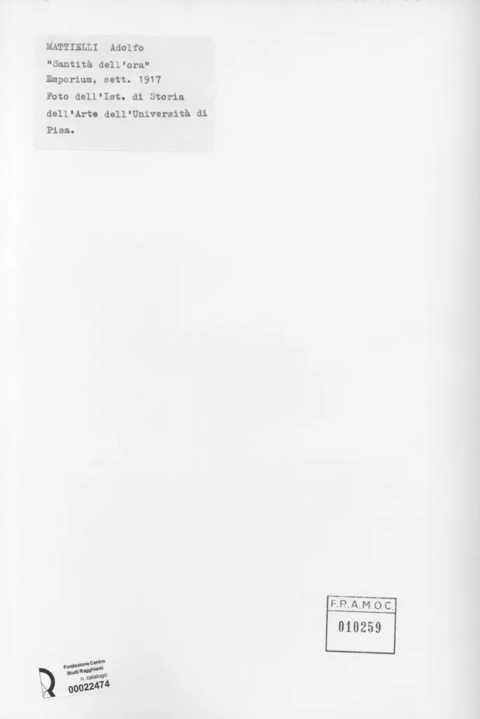 Universit&agrave; di Pisa. Dipartimento di Storia delle Arti , retro