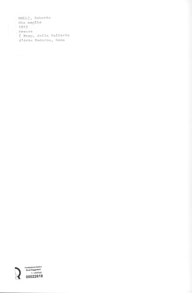 Anonimo , Melli, Roberto - sec. XX - Mia moglie , retro