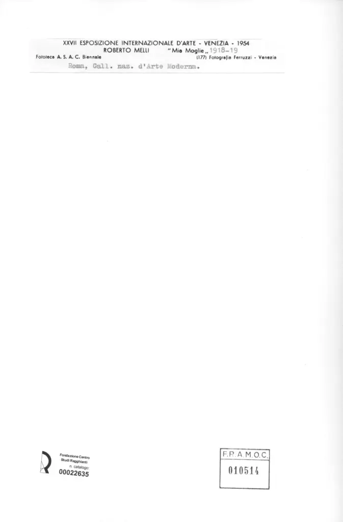 Fotografia Ferruzzi , Melli, Roberto - sec. XX - Mia moglie , retro