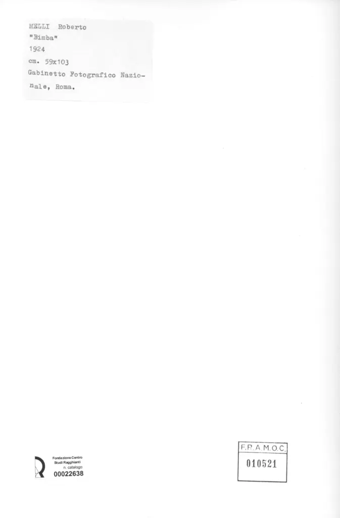 Anonimo , Melli, Roberto - sec. XX - Bimba , retro