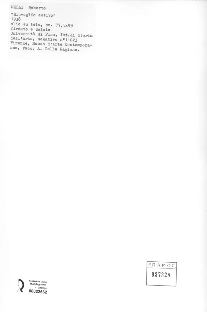 Universit&agrave; di Pisa. Dipartimento di Storia delle Arti , Melli, Roberto - sec. XX , retro