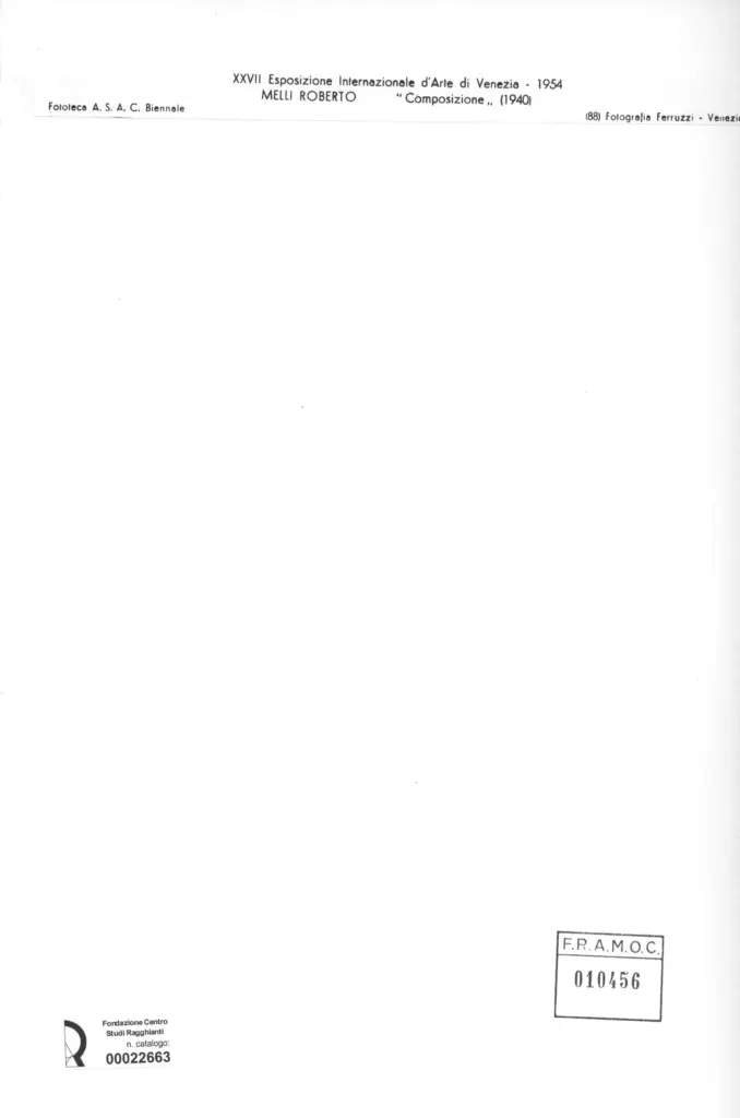 Fotografia Ferruzzi , Melli, Roberto - sec. XX - Composizione , retro