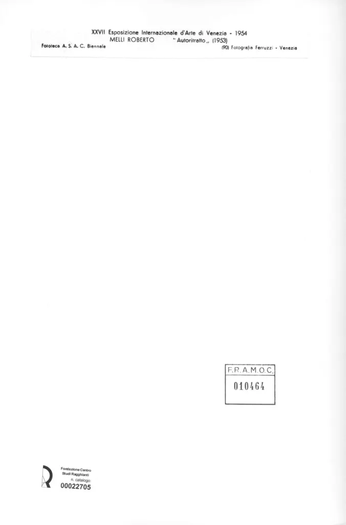Fotografia Ferruzzi , Melli, Roberto - sec. XX - Autoritratto , retro
