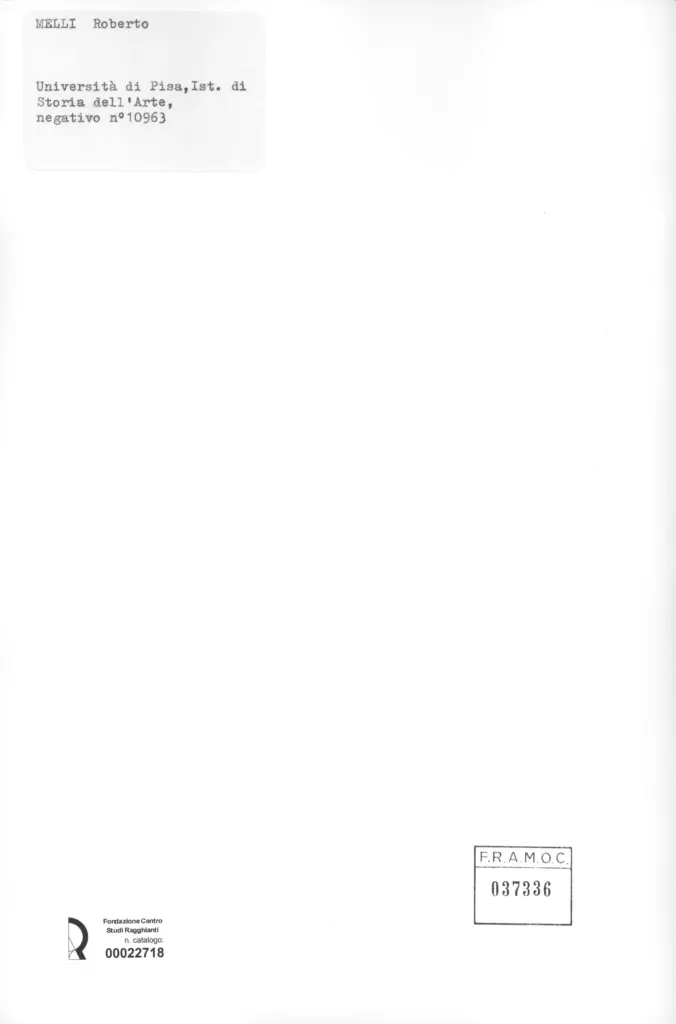 Universit&agrave; di Pisa. Dipartimento di Storia delle Arti , retro