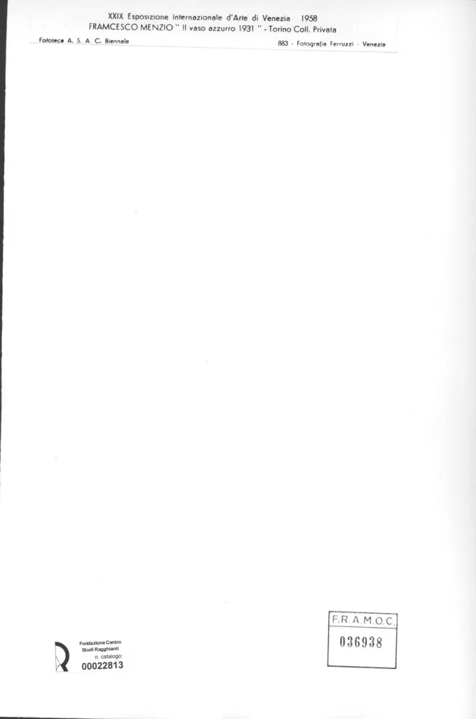 Fotografia Ferruzzi , Menzio, Francesco - sec. XX - Il vaso azzurro , retro