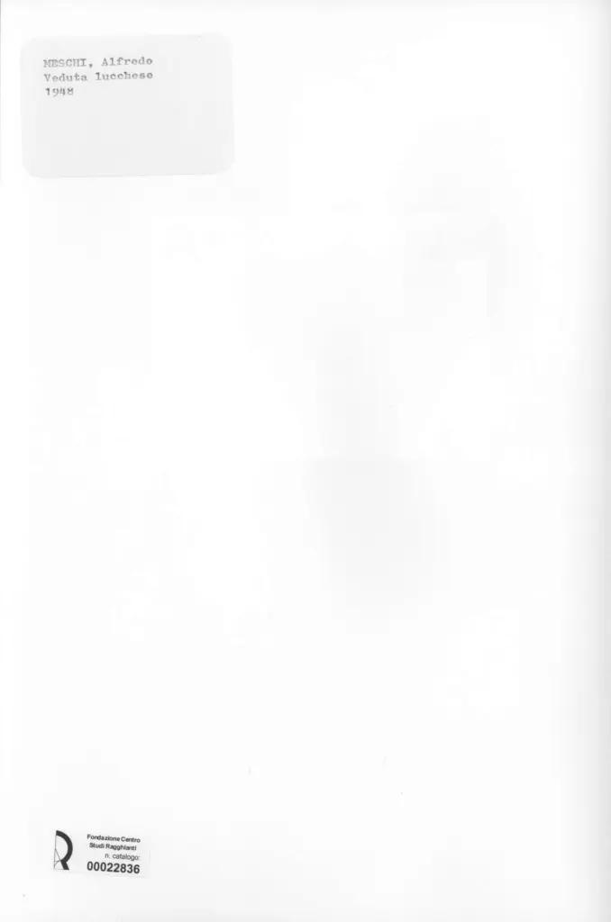 Anonimo , Meschi, Alfredo - sec. XX - Veduta lucchese , retro