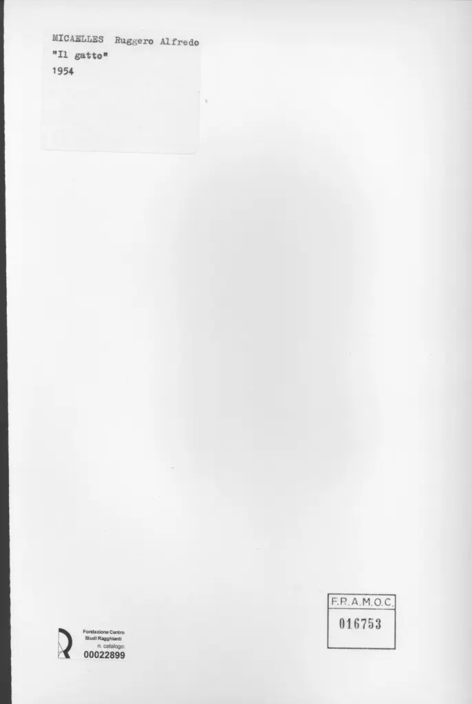Anonimo , Micaelles, Ruggero Alfredo - sec. XX - Il gatto , retro