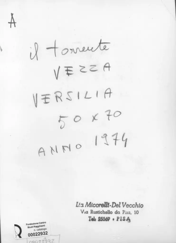 Anonimo , Micarelli, Lia - sec. XX - Il torrente , retro