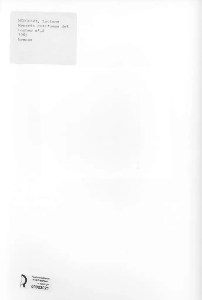 Anonimo , Minguzzi, Luciano - sec. XX - Memorie dell'uomo del Lagher n&deg; 2 , retro