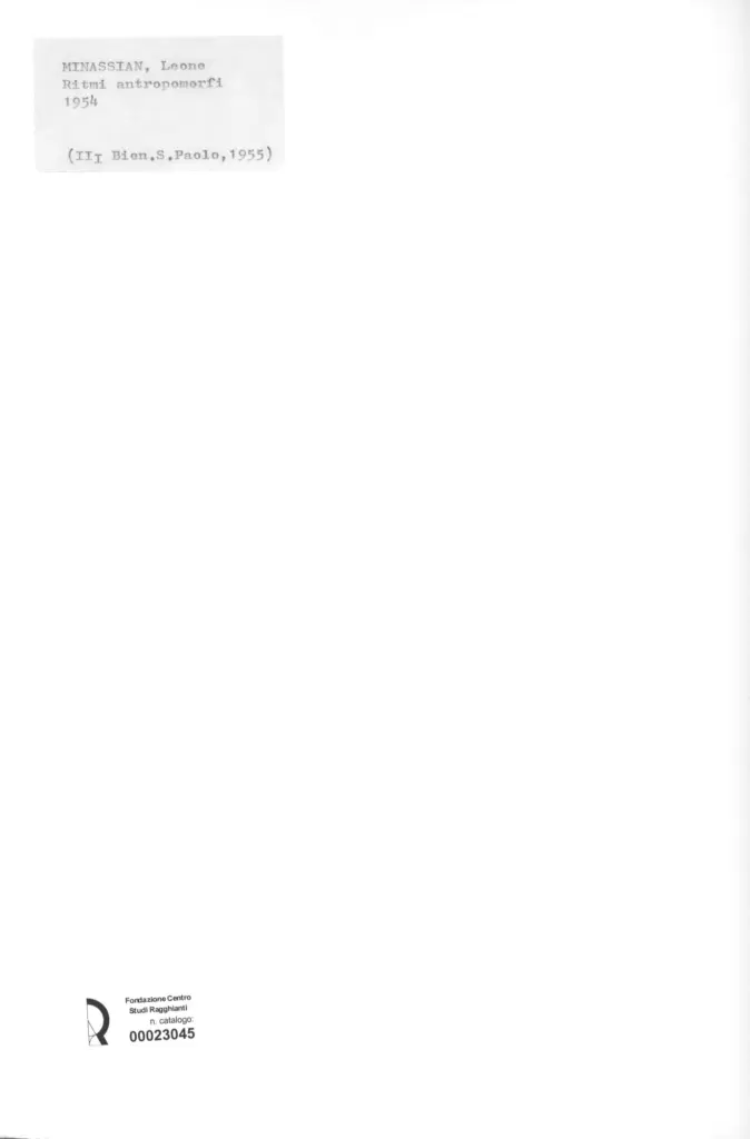 Anonimo , Minassian, Leone - sec. XX - Ritmi antropomorfi , retro