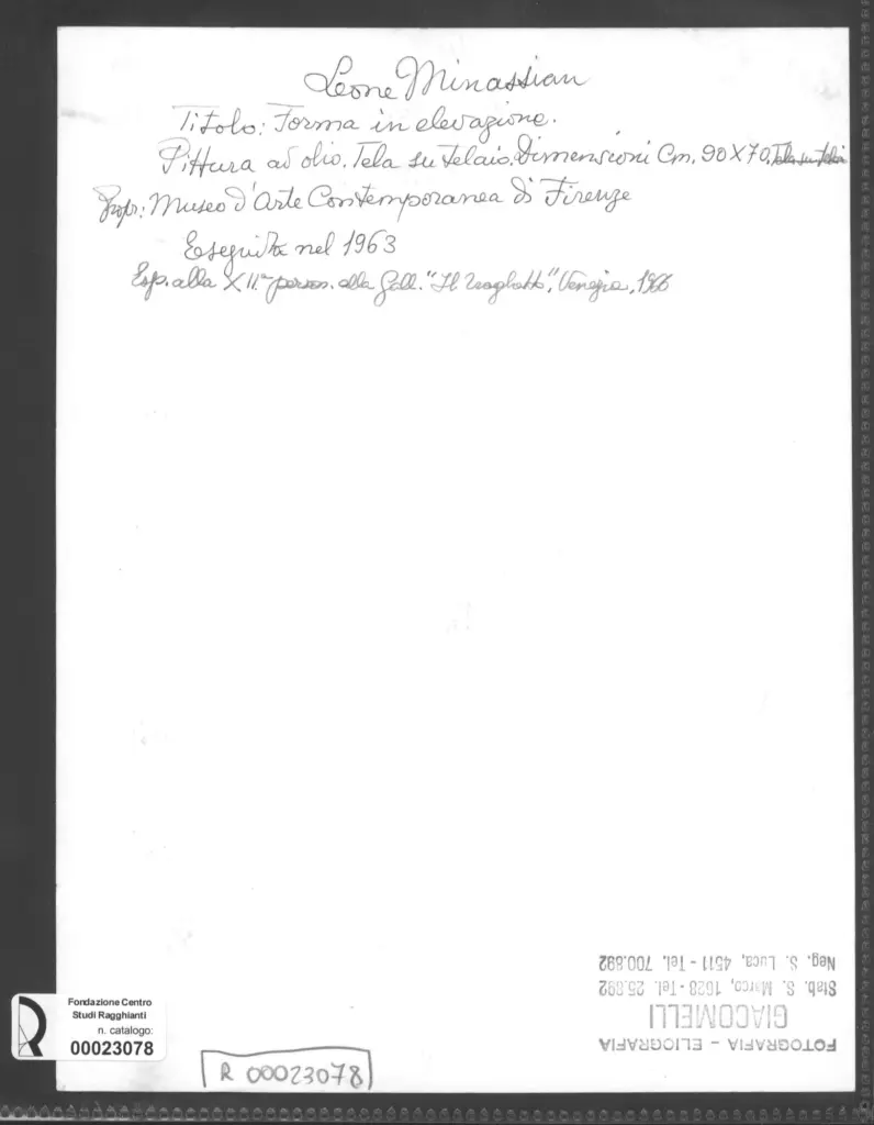 Giacomelli , Minassian, Leone - sec. XX -