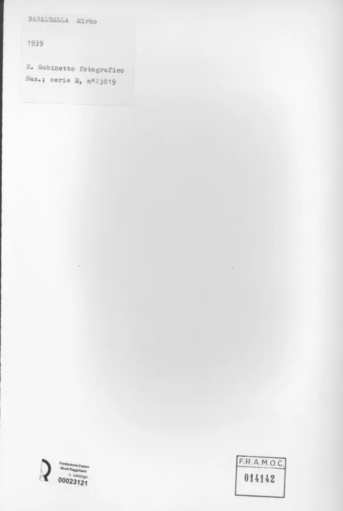 Istituto Centrale per il Catalogo e la Documentazione: Fototeca Nazionale , retro