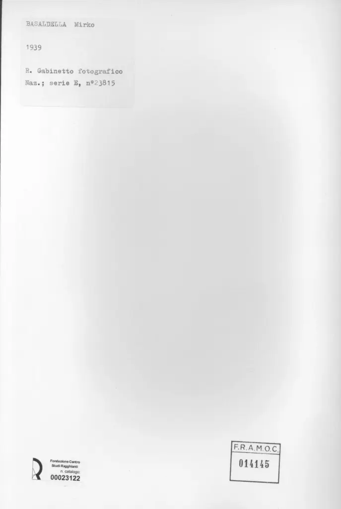 Istituto Centrale per il Catalogo e la Documentazione: Fototeca Nazionale , retro