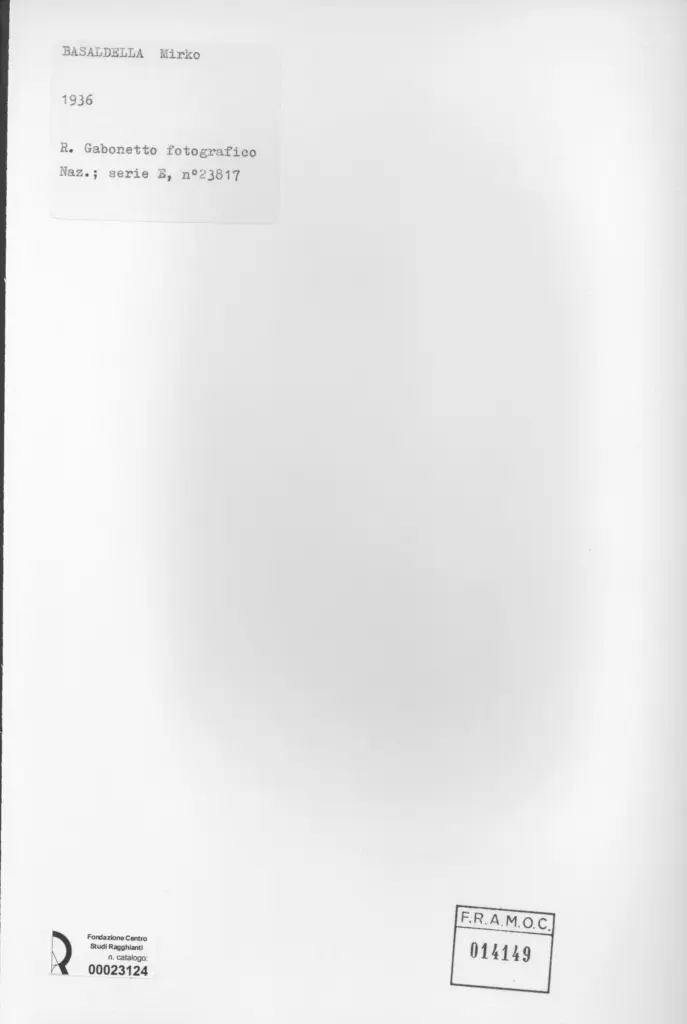 Istituto Centrale per il Catalogo e la Documentazione: Fototeca Nazionale , retro