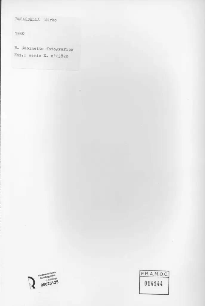 Istituto Centrale per il Catalogo e la Documentazione: Fototeca Nazionale , retro