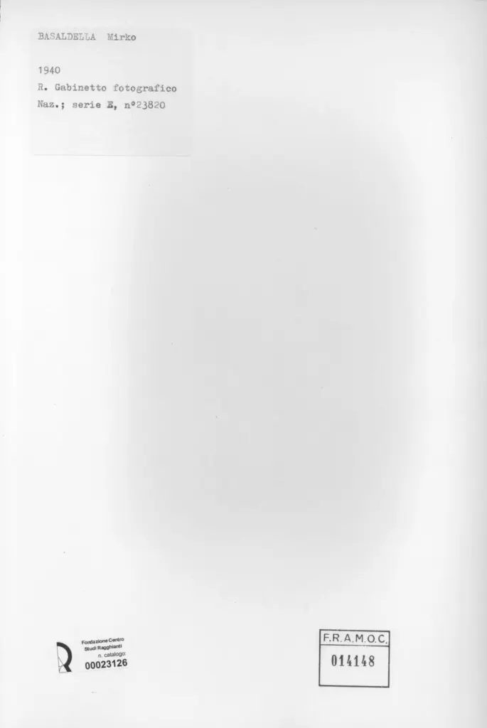 Istituto Centrale per il Catalogo e la Documentazione: Fototeca Nazionale , retro