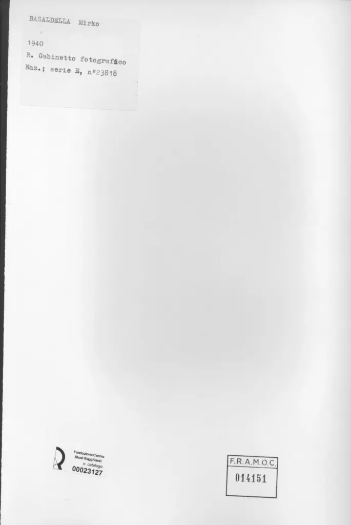 Istituto Centrale per il Catalogo e la Documentazione: Fototeca Nazionale , retro