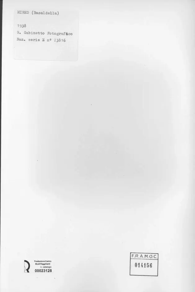 Istituto Centrale per il Catalogo e la Documentazione: Fototeca Nazionale , retro