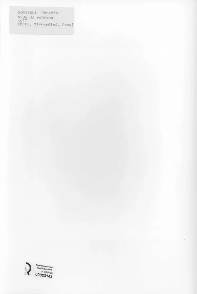 Anonimo , Moggioli, Umberto - sec. XX - Nudo di schiena , retro