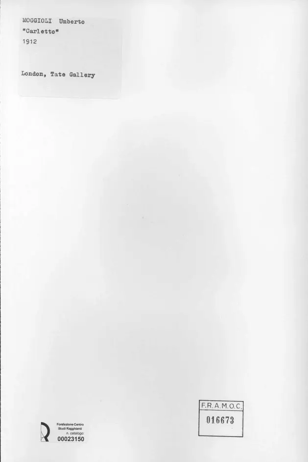 Anonimo , Moggioli, Umberto - sec. XX , retro