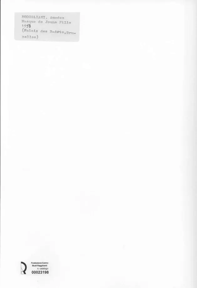 Anonimo , Modigliani, Amedeo - sec. XX - Masque de Jeune Fille , retro