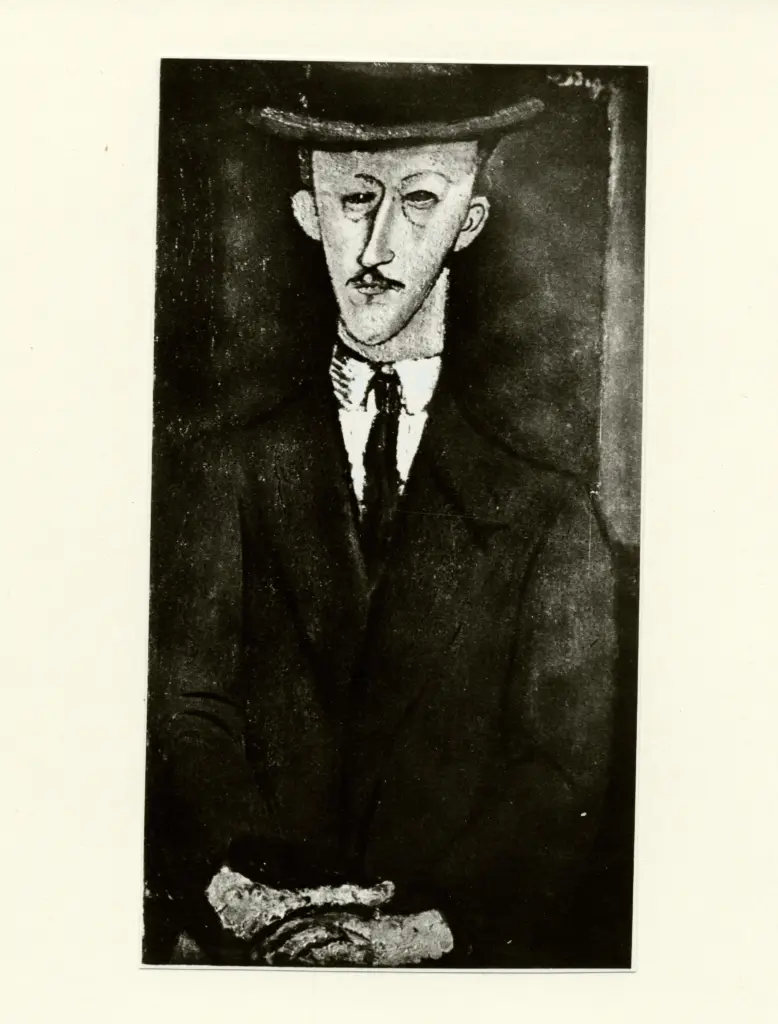 Anonimo , Modigliani, Amedeo - sec. XX - L'uomo con il cappello , fronte