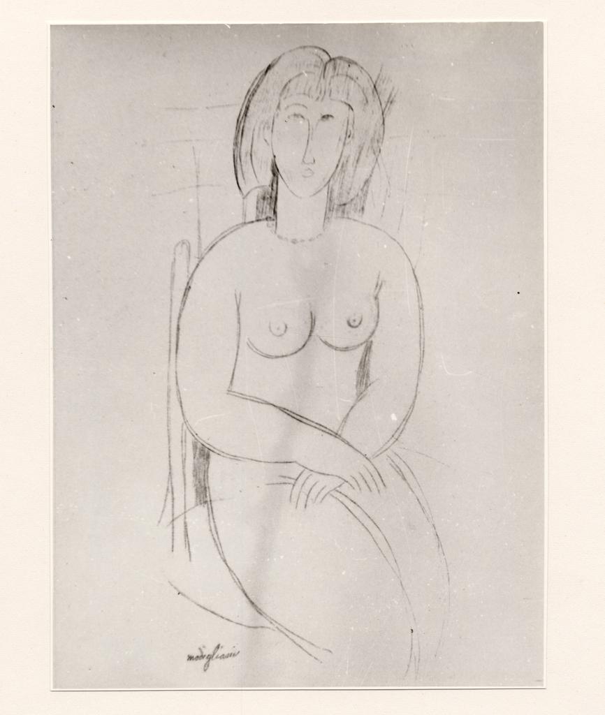 Anonimo , Modigliani, Amedeo - sec. XX - Nudo seduto , fronte