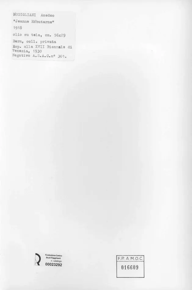 Modigliani, Amedeo - sec. XX - , retro