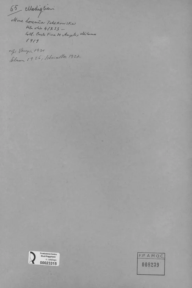 Anonimo , Modigliani, Amedeo - sec. XX - Mme Lounia Tchekowska , retro