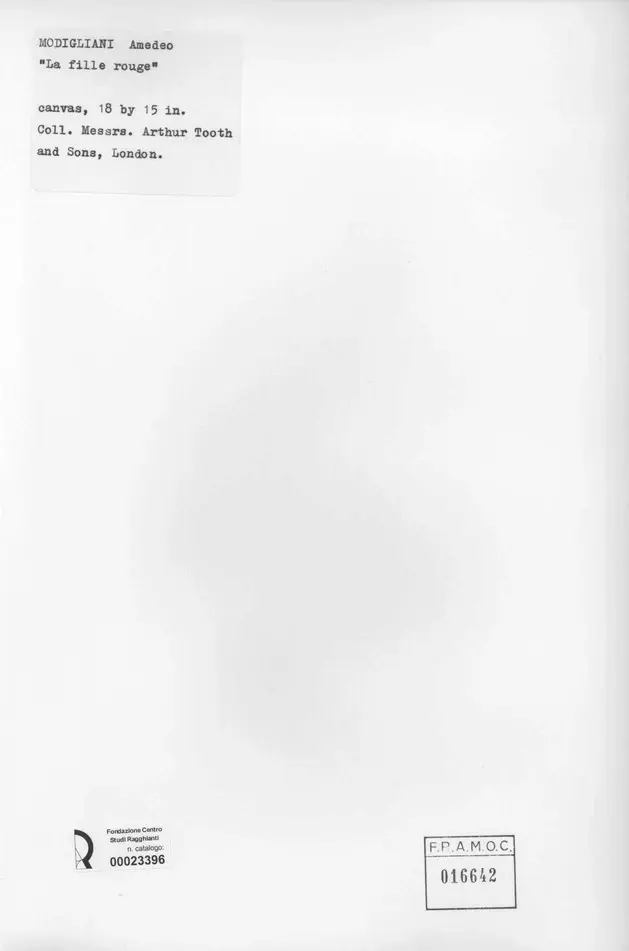 Anonimo , Modigliani, Amedeo - sec. XX - La fille rouge , retro