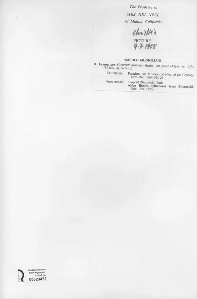 Anonimo , Modigliani, Amedeo - sec. XX - Femme aux Cheveux rouges , retro