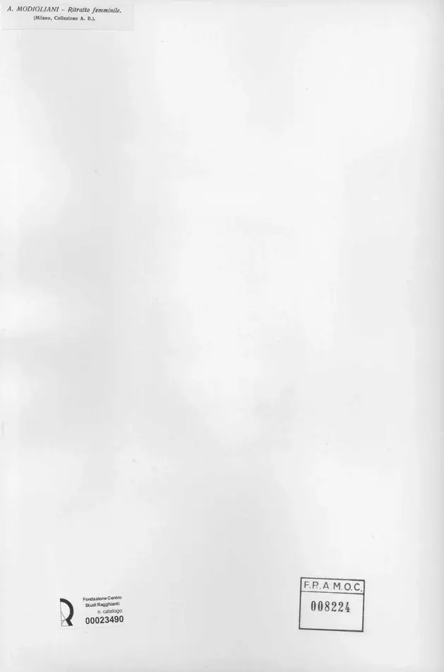 Anonimo , Modigliani, Amedeo - sec. XX - Ritratto femminile , retro