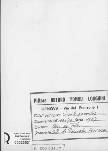 Anonimo , Momoli Longhini, Arturo - sec. XX , retro